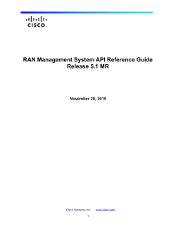 Cisco RAN Management System API Guide, Release 5.1 MR