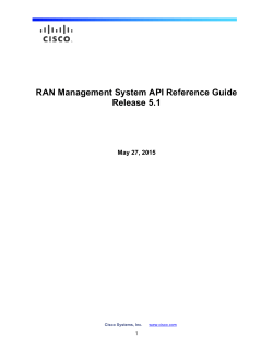 Cisco RAN Management System API Guide, Release 5.1