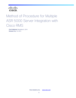 Method of Procedure for Multiple ASR 5000 Server Integration with Cisco RMS