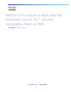 Method of Procedure to Apply Red Hat Enterprise Linux 6.1/6.7 Security Vulnerability Patch on RMS