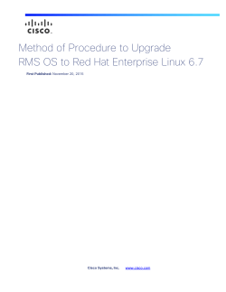 Method of Procedure to Upgrade RMS OS to Red Hat Enterprise Linux 6.7