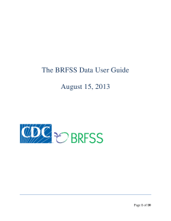 BRFSS Data User Guide, 2013 [PDF - 204 KB])
