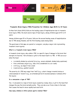 "Traumatic Brain Injury Prevention, Children Ages Birth to 19 Years"