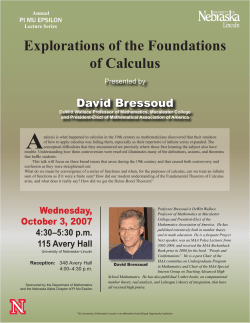 Annual Pi Mu Epsilon Lecture Series