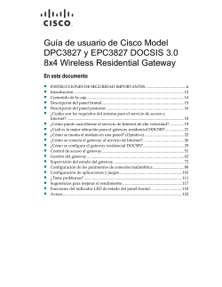Cisco Model DPC3827 and EPC3827 DOCSIS 3.0 8x4 Wireless Residential Gateway User Guide (International Spanish)