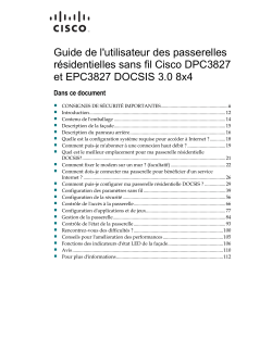 Cisco Model DPC3827 and EPC3827 DOCSIS 3.0 8x4 Wireless Residential Gateway User Guide (International French)