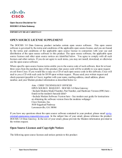 Open Source Disclaimer for DOCSIS 3.0 Data Gateway (DPC/EPC3825_StIves)