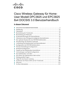 Cisco Model DPC3825 and EPC3825 8x4 Wireless Residential Gateway User Guide (German)
