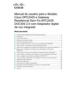 Cisco Model DPC2425 and EPC2425 DOCSIS 2.0 Wireless Residential Gateway with Embedded Digital Voice Adapter User Guide (Portuguese)