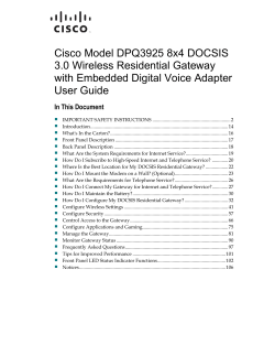 Cisco Model DPQ3925 8x4 DOCSIS 3.0 Wireless Residential Gateway with Embedded Digital Voice Adapter User