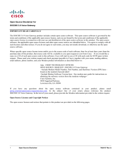 Open Source Disclaimer for DOCSIS 3.0 Voice Gateway (DPQ/EPC3925_StIves)