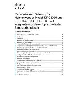Cisco Model DPC3925 and EPC3925 8x4 DOCSIS 3.0 Wireless Residential Gateway with Embedded Digital Voice Adapter User Guide (German)