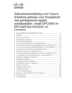 Cisco Model DPC3925 and EPC3925 8x4 DOCSIS 3.0 Wireless Residential Gateway with Embedded Digital Voice Adapter User Guide (Dutch-Netherlands)