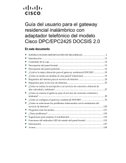 Cisco Model DPC2425 and EPC2425 DOCSIS 2.0 Wireless Residential Gateway with Embedded Digital Voice Adapter User Guide (International Spanish)