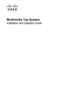 Multimedia Tap System Installation and Operation Guide (with PDU-Power Distribution Unit)