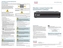 Explorer 940 Compact Digital-Only Set-Top Quick Reference (French)