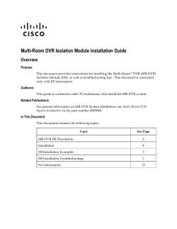 Multi-Room DVR Isolation Module (IM) Installation Guide