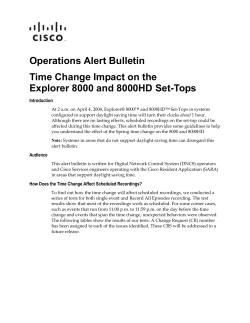 Operations Alert Bulletin: Time Change Impact on the Explorer 8000 and 8000HD Set-Tops