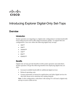 Introducing Explorer Digital-Only Set-Tops