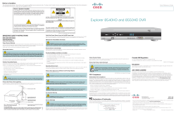 Explorer 8540HD and 8550HD DVR Quick Reference