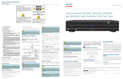 Cisco Explorer 8640HD, 8642HD, 8650HD, and 8652HD High-Definition DVR Set-Tops Quick Reference Guide