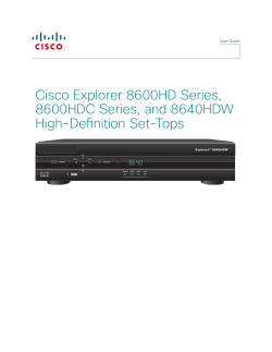 Cisco Explorer 8600HD Series, 8600HDC Series, and 8640HDW High-Definition Set-Tops User Guide