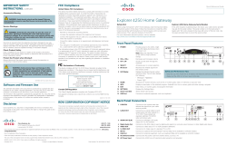 Explorer 4250 Home Gateway Quick Reference
