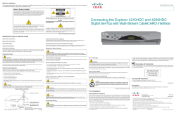 Connecting the Explorer 4240HDC and 4250HDC Digital Set-Top with Multi-Stream CableCARD Interface Quick Reference
