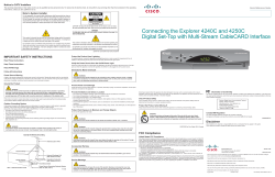 Connecting the Explorer 4240C and 4250C Digital Set-Top with Multi-Stream CableCARD Interface Quick Reference