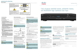 Cisco Explorer 4600HD Series, 4600HDC Series, and 4640HDW High-Definition Set-Tops Quick Reference Guide
