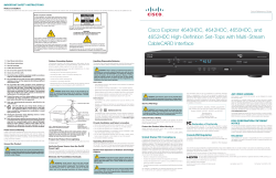 Cisco Explorer 4640HDC, 4642HDC, 4650HDC, and 4652HDC High-Definition Set-Tops with Multi-Stream CableCARD Interface Quick Reference Guide