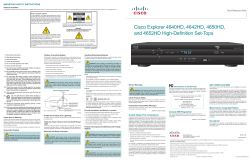 Cisco Explorer 4640HD, 4642HD, 4650HD, and 4652HD High-Definition Set-Tops Quick Reference