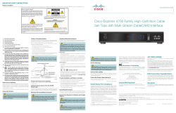 Cisco Explorer 4700 Family High-Definition Cable Quick Reference Guide