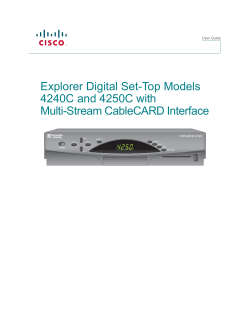 Explorer Digital Set-Top Models 4240C and 4250C with Multi-Stream CableCARD Interface User Guide