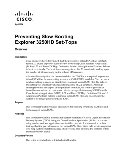 Preventing Slow Booting Explorer 3250HD Set-Tops Technical Bulletin