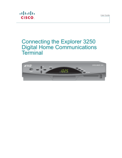 Connecting the Explorer 3250 Digital Home Communications Terminal User Guide