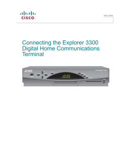 Connecting the Explorer 3300 Digital Home Communications Terminal User Guide