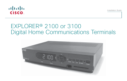Explorer 2100 or 3100 Digital Home Communications Terminal User