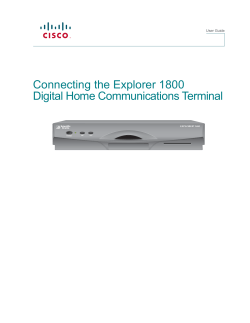 Connecting the Explorer 1800 Digital Home Communications Terminal User Guide