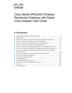Cisco Model DPQ2425 Wireless Residential Gateway with Digital Voice Adapter User Guide