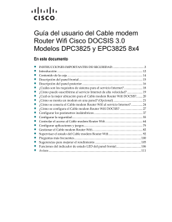 Cisco Model DPC3825 and EPC3825 8x4 Wireless Residential Gateway User Guide (Spanish)