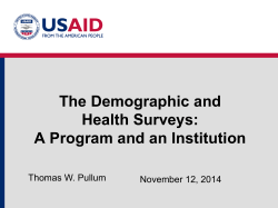 The Demographic and Health Surveys Program: An Institutional Perspective