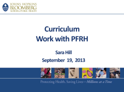 Presentation on Curriculum Work