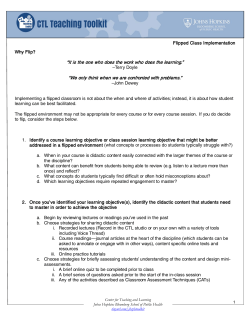 Implementing the Flipped Classroom