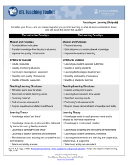 Focusing on Learning