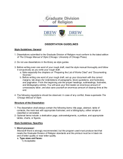 Dissertation Guidelines