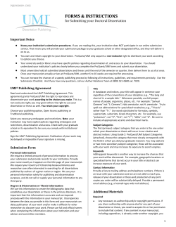 ProQuest Dissertation Publishing Agreement
