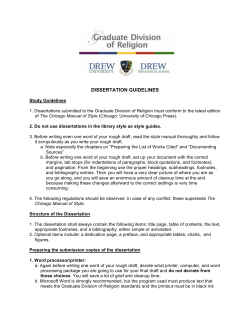 Dissertation Guidelines