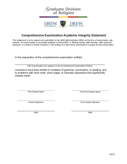 Comprehensive Examination Academic Integrity Statement