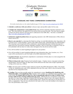 Guidelines for Taking Comprehensive Examinations